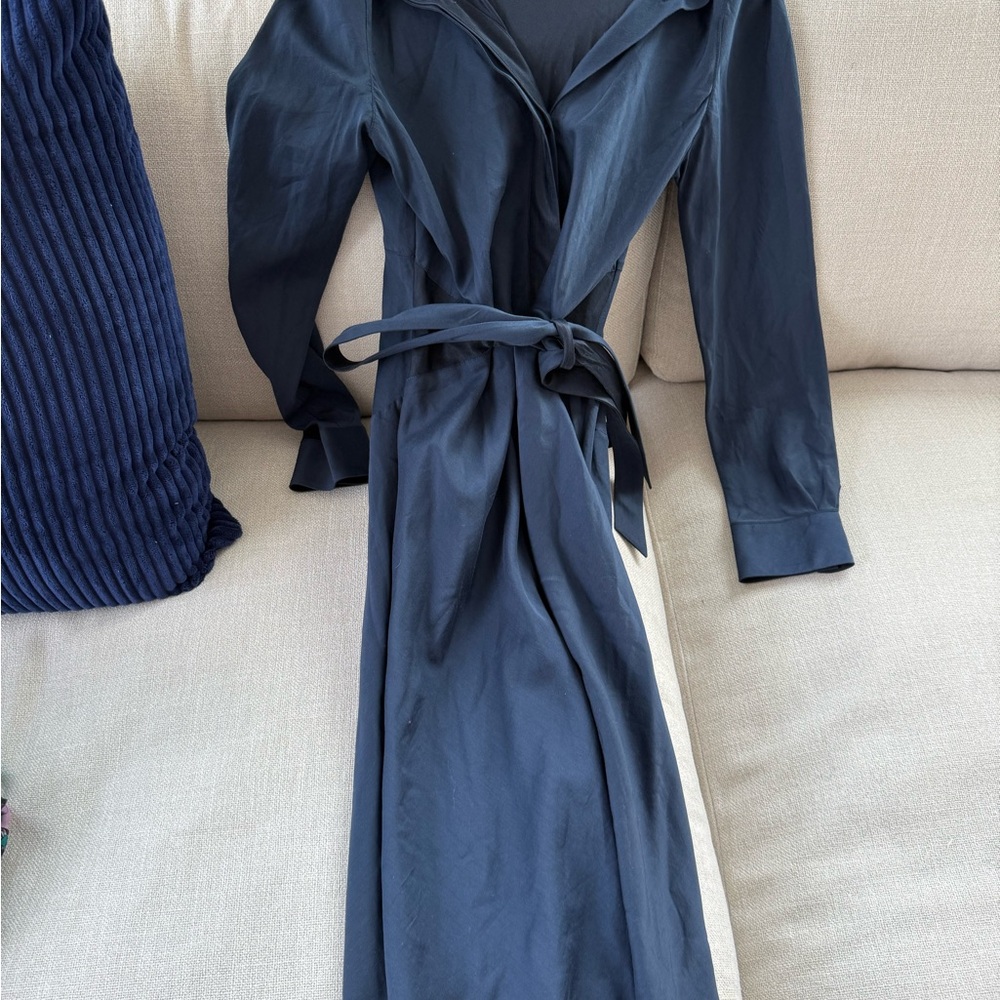 Brazeau Tricot Navy Wrap Dress